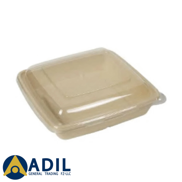 Bagasse Container 1000ML Pet Lid 1X300 Pieces