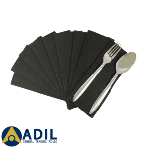 11.1 Premium Airlaid Pocket Napkin 40X33CM Black 4X65 Pieces