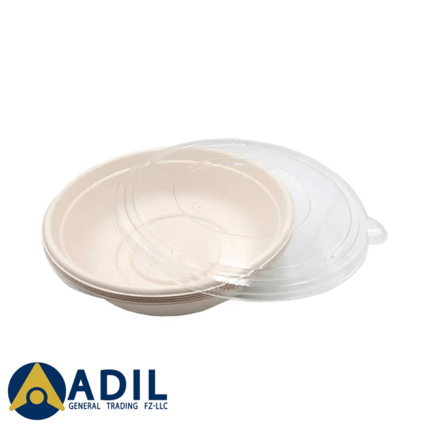 Bagasse Round Bowl Pet Lid 1X300 Pieces