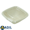 Bagasse Square Shape Bowl 350ML With Lid 600 Pieces