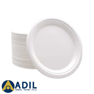 18 Bagasse Biodegradable Plate White 9 Inch 500 Pieces