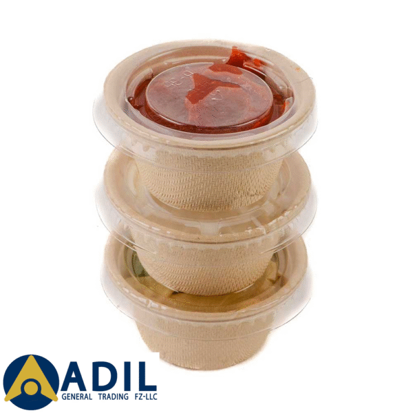 19 Bagasse Sauce Cup With Clear Lid 2 OZ 1X2000 Pieces