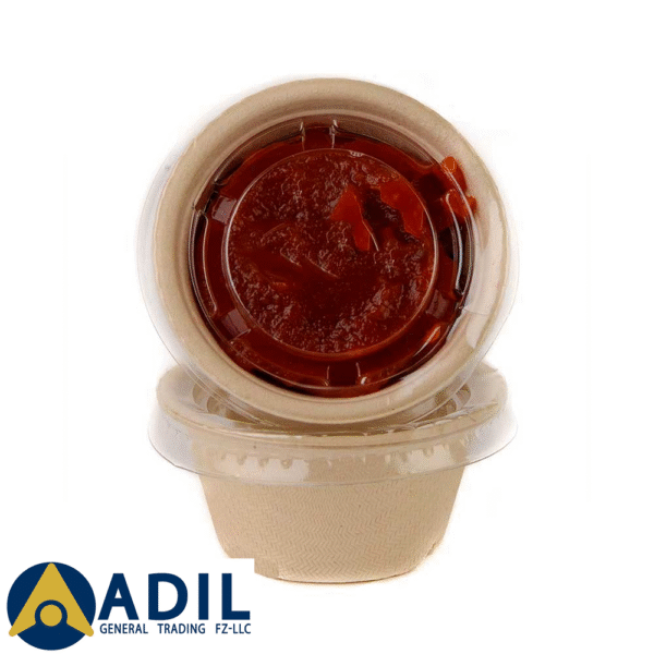 19.1 Bagasse Sauce Cup With Clear Lid 2 OZ 1X2000 Pieces