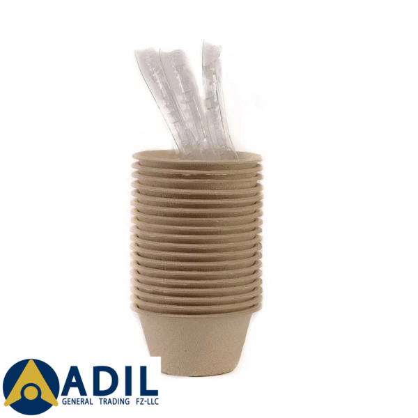 19.2 Bagasse Sauce Cup With Clear Lid 2 OZ 1X2000 Pieces