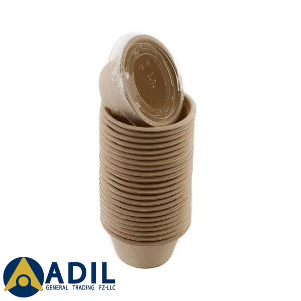 19.3 Bagasse Sauce Cup With Clear Lid 2 OZ 1X2000 Pieces