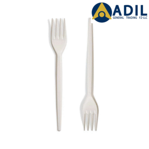 20 Disposable Beige Plastic Fork 40X50 Pieces