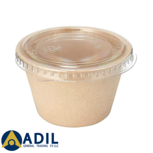 20 Bagasse Sauce Cup With Clear Lid 4 OZ 1X1000 Pieces
