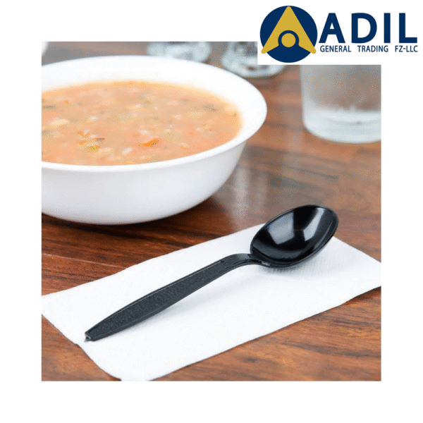 21.2 Disposable Black Plastic Spoon HD 40X50 Pieces