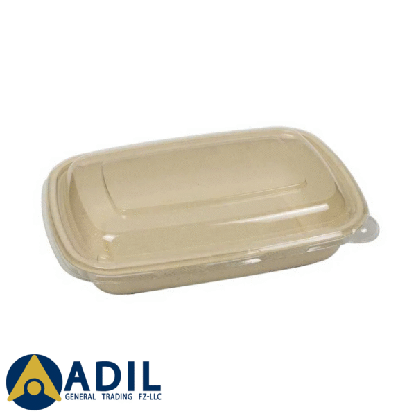 Bagasse Container 750ml Pet Lid 1X300 Pieces