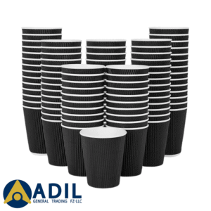 35 Ripple Coffee Cup 12 Ounce Black 1X1000 Pieces