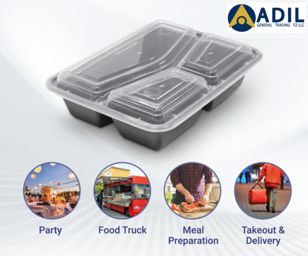 Microwave Container With Lid 3 Compartment