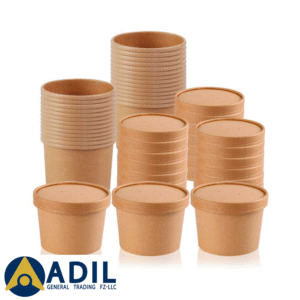 39 Kraft Soup Bowl Brown 12 OZ With Lid 1X500 Pieces