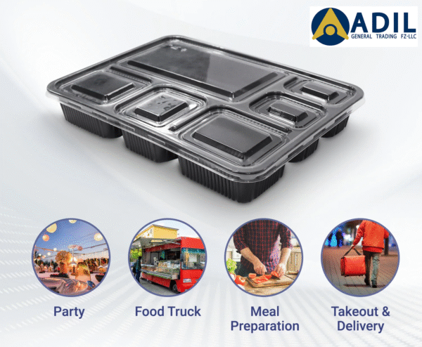 Microwave Container With Lid 6 Compartment