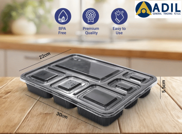 Microwave Container With Lid 6 Compartment