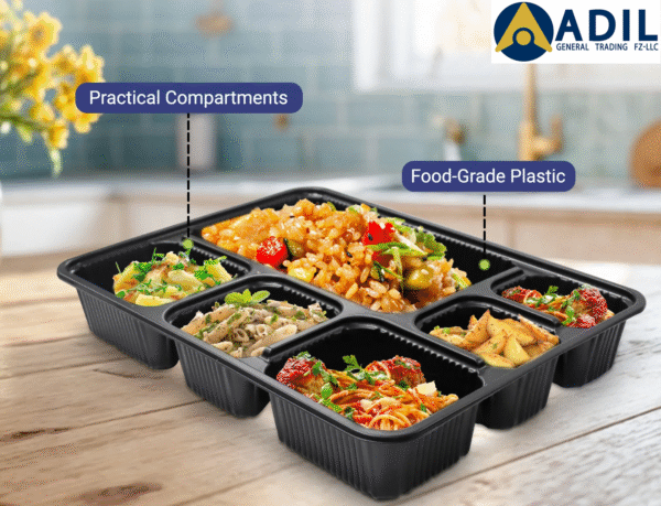 Microwave Container With Lid 6 Compartment