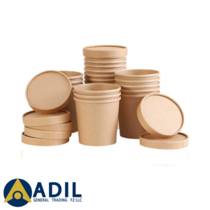 40 Kraft Soup Bowl Brown 26 OZ With Lid 1X500 Pieces