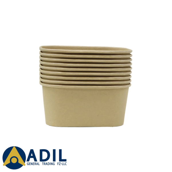 Kraft Paper Container 1000ML PP Lid 1X300 Pieces