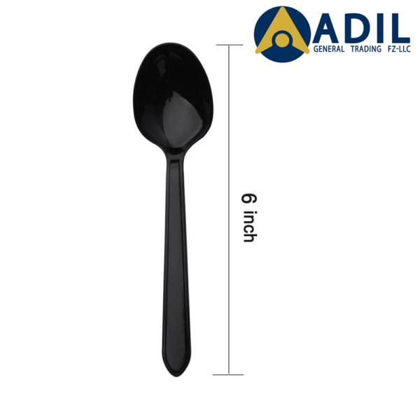 Plastic Wrapped Black Spoon With Napkin 1X500 Pieces