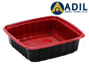Microwave Container Red Black With Lid 1X300 Pieces