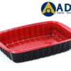 49.1 Microwave Container Red Black With Lid 1X300 Pieces