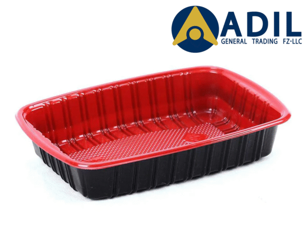 49.1 Microwave Container Red Black With Lid 1X300 Pieces
