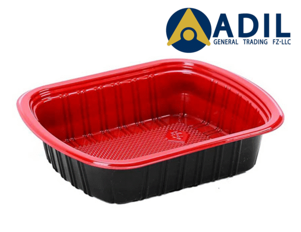 49.2 Microwave Container Red Black With Lid 1X300 Pieces