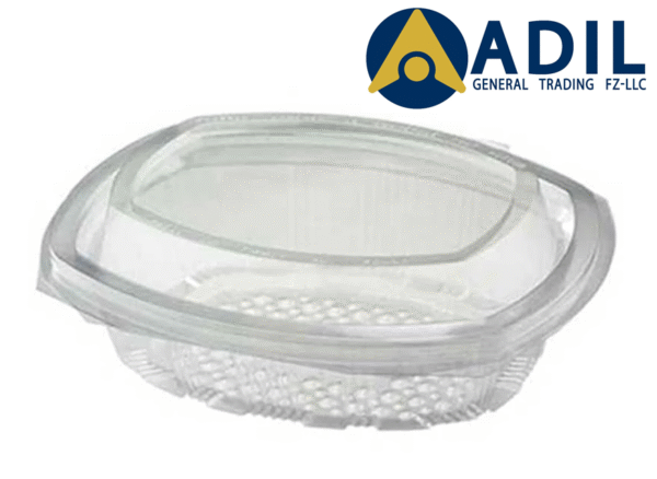 Clear Salad Container Round Hinged Lid 1X300 Pieces