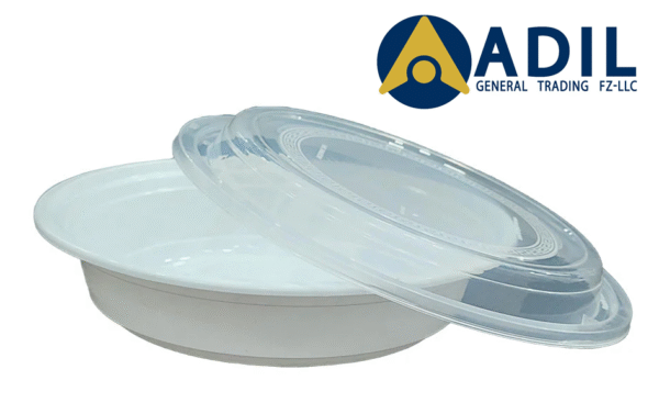 Microwave Container Round White With Lid 1X150 Pieces