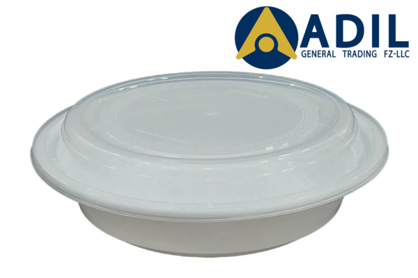 Microwave Container Round White With Lid 1X150 Pieces