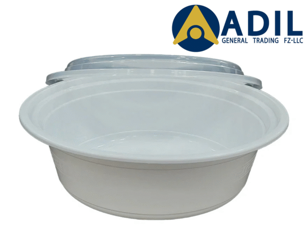Microwave Container Round White With Lid 1X150 Pieces