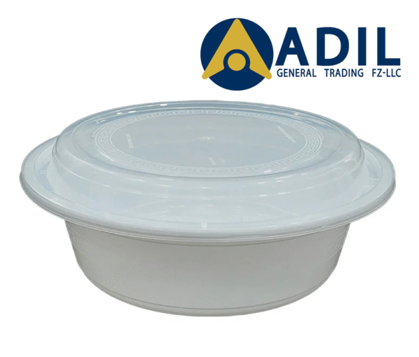 Microwave Container Round White With Lid 1X150 Pieces