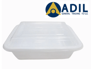 54 Microwave Container Rectangle White With Lid 1X150 Pieces