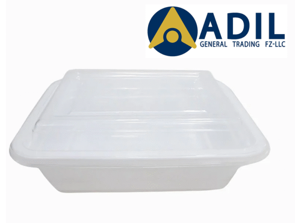 54 Microwave Container Rectangle White With Lid 1X150 Pieces