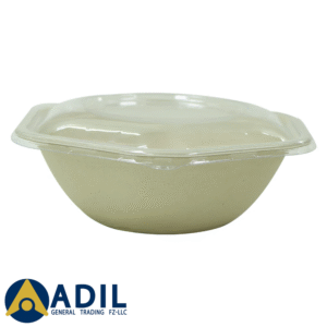 9 Bagasse Hexagon Shape Bowl 1000ML With Pet Lid 300 Pieces